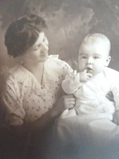 Antique Photo Mother and Baby Early 1900s Sepia