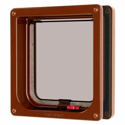 PETMATE Pet Mate 2 Way Locking Cat Flap Brown Small Dog 304B - Secure Pet Door Access