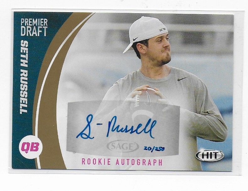 2017 SAGE HIT Premier Draft Gold Autographs #A85 Seth Russell /250