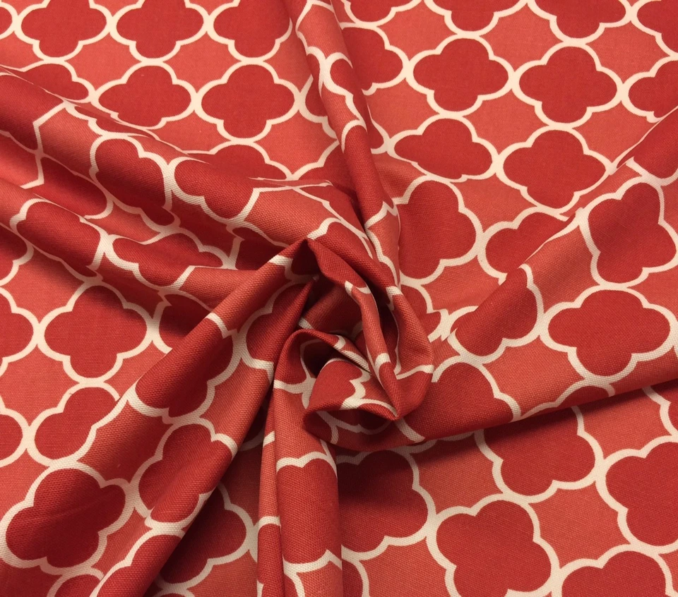 TELA DE ENREJADO BRAEMORE EMILIO COSMO ROJO MELÓN CORAL CUADRILÁTERO POR YARDA 54"W Foto 4 de 4