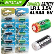 4LR44 6V, LR1 1.5V, AG13 SR44 L1154 357 A76 Eunicell Alkaline Batteries UK