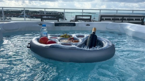 Inflatable Drink Floats Swimming Pool Hot Tub Lake Ocean Floating Tray 2 Pack - Picture 4 of 7