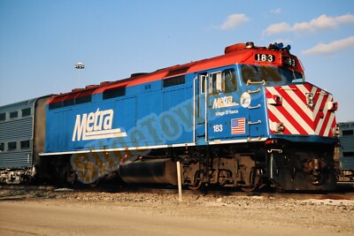 Vintage 2006 Train Slide 183 Metra Engine Aurora IL X7M056