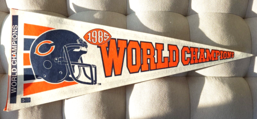 Chicago Bears 1985 Super Bowl Champions 2 banderines tamaño completo oficiales NFL - Imagen 6 de 11
