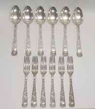 Set of 12 Silver Plated Forks and Spoons By Rogers & Hamilton Pat 1889