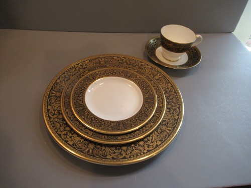 Minton Bone China England Grandee (2) 5 PC Place Settings Three Plates Cup Sauce