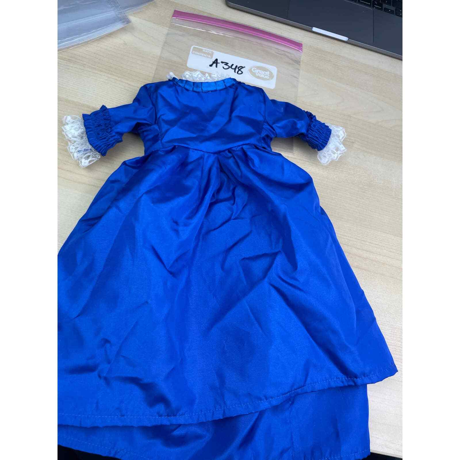 A348 American girl doll Felicity blue holiday gown eBay
