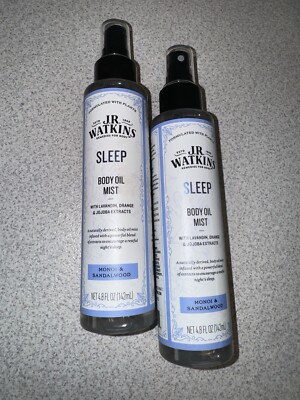 2 PACK J.R. Watkins Sleep Body Oil Mist, Hydrates Skin Monoi & Sandalwood, 4.8oz