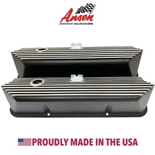Ford FE All Finned Tall Black Valve Covers - Die-Cast Aluminum - Ansen USA