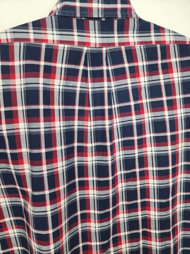 Camisa de hombre XL Brooks Brothers azul rojo a cuadros ajuste regente manga corta con botones  - Imagen 5 de 13