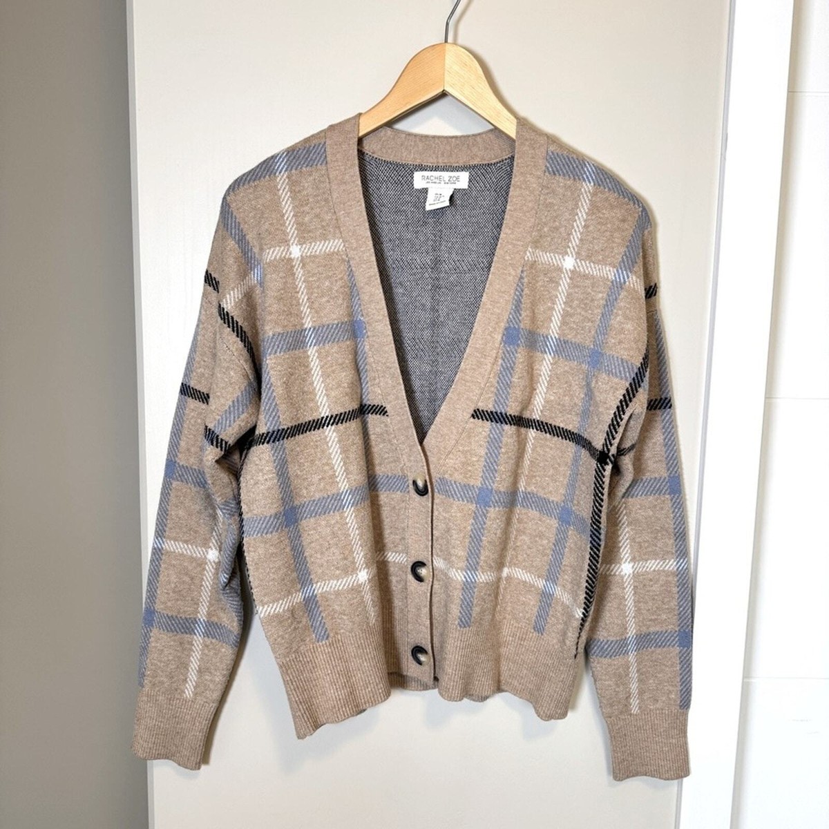 Oversized Cardigan Plaid Button Front Cardigan Rachel Zoe