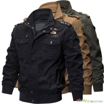 New Spring Fall Men's army Jacket Military Casual Jackets Coat