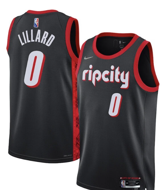 Nike Portland Trailblazers Damian Lillard Jersey 2021/22 Rip City Edition  Sz L