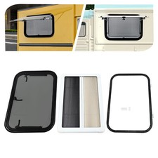 RV Caravan Camper Top-Hinge Push-Out Window 750mm x 500mm 30mm with Blind Screen