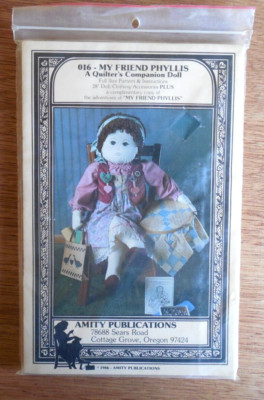 NEW Amity Publications ''My Friend Phyllis'' Doll Pattern 28'' Stuffed Doll & BOOK