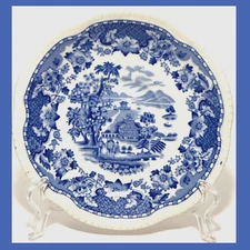 Seaforth Enoch 1784 Ralph 1750 - Woods Burslem England 1930's Delft Blue Plate