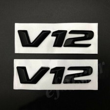 2pcs Metal Black V12 Car Emblem Badge Decal Stickers V8 Biturbo 4matic E S G M