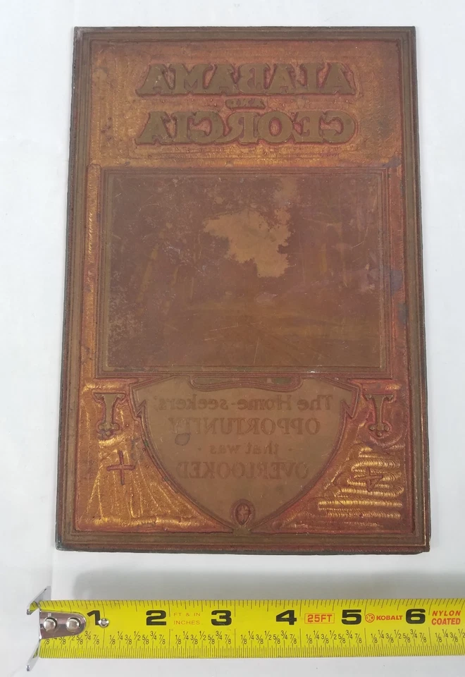 Placa de prensa de impresión Alabama Georgia buscador de hogar oportunidad South Pride arte de colección Foto 3 de 4