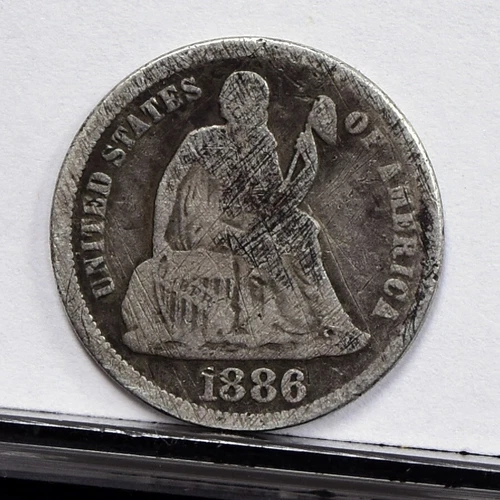 1886 Liberty Seated Dime - VG Details, Scratches (#57501-L)
