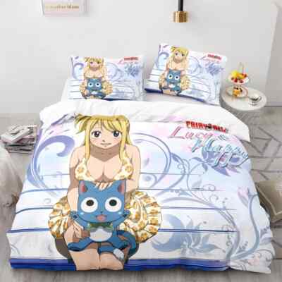 Fairy Tail Natsu Anime Bedding Set Twin King Duvet Cover Pillowcase Bedroom