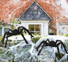 GIANT SPIDER HALLOWEEN SPIDERWEB WEBBING STRETCHY COBWEB COB WEBS DECORATION