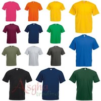 Mens Original Plain T Shirt Fruit of the Loom 100% Cotton Short Sleeve Blank Tee