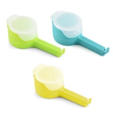 3PCS Bag Clips for Food Storage Sealing Clips with Pour Spouts Food Sealing Plas