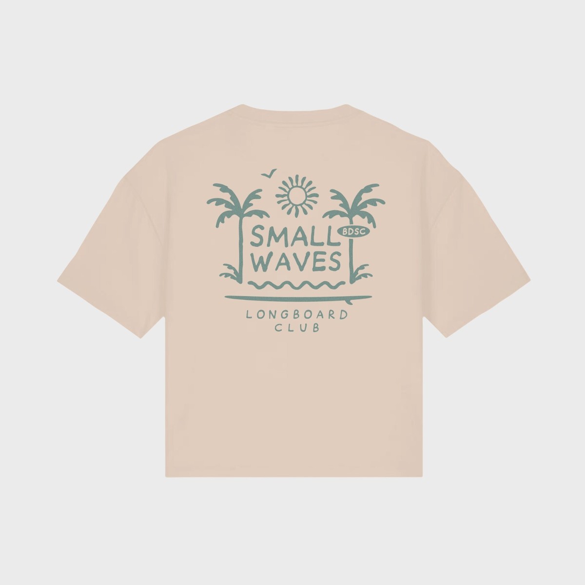 BETTER DAYS - Womens Small Waves Boxy T-Shirt - Natural - Short Sleeve Tee  | eBay UK