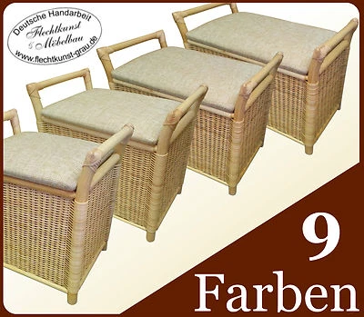 Rattan Wäschekorb Wäschebox Wäschetruhe Wäsche Rattantruhe Flechttruhe weiß - Bild 1 von 2