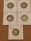 Five (5) P-Mint Silver Barber Quarters Good Condition, 95, 97,99,06, 11