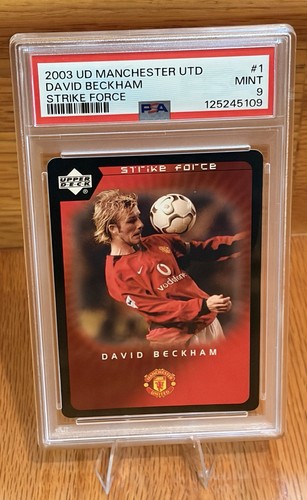 2003 Upper Deck David Beckham Strike Force #1 PSA 9 Manchester United HOF