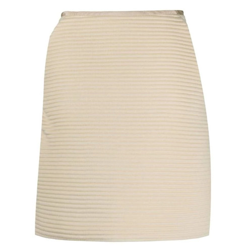 Gianfranco Ferré, Gianfranco Ferre A7560 Damen Rock Vintage 2000s In Wolle Beige Size 40-it