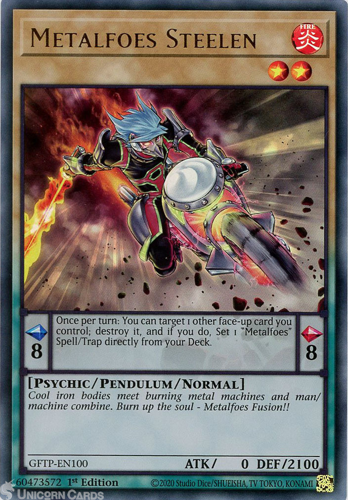 GFTP-EN100 Metalfoes Steelen Ultra Rare 1st Edition Mint YuGiOh Card