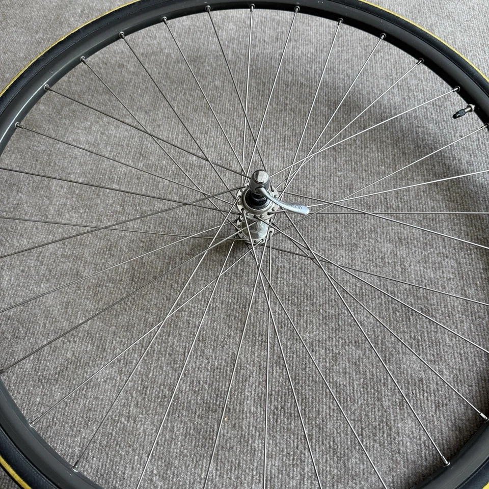 Neumático de carretera Shimano 600 tricolor HB-6400 32 radios buje delantero Mavic Open 4 CD 700c Foto 2 de 4