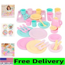 Enchanting 34-Piece Toddler Tea Set   Colorful Kitchen Toys for Creative Play