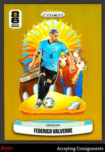 2026 Panini Prizm World Cup National Landmarks Gold #4 Federico Valverde 08/10