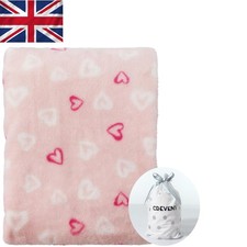Coperta neonato leggera in pile con cuore rosa 75x100 cm - comoda e portatile