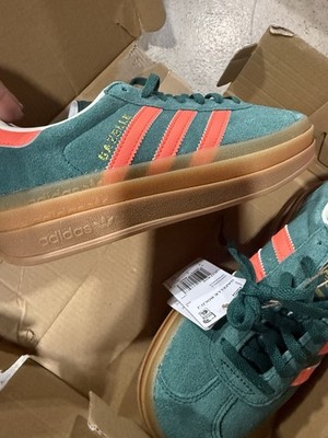 Adidas Gazelle Bold Green Orange Sneaker Size 4.5Y/6W. NIB