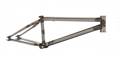 値下げしました！S&M ATF 20.5 クランク付きBMXフレーム S&M ATF FRAME GLOSS CLEAR RAW 20.5 20 INCH BMX BIKE 20.5