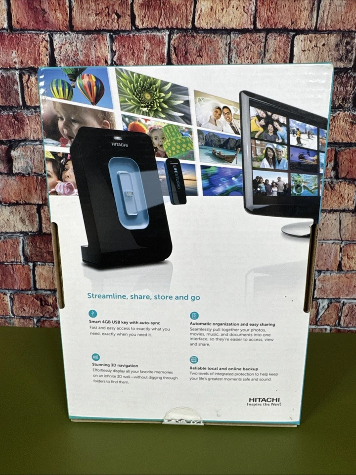 new sealed, Hitachi Desk Life Studio TB External Hard Drive + 4 GB USB - Image 4 of 4