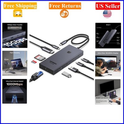 Revodok Pro 9-in-1 USB-C Hub with 4K HDMI, Ethernet, 100W PD for Mac M1-M5