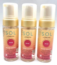 Lot of 3 ~ SOL JERGENS Water Self Tanner Mousse Sunless Tanning Deep Self Tanner