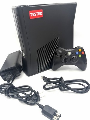 Microsoft Xbox 360 S Slim 4GB Matte Black Console Controller HDMI Tested Working