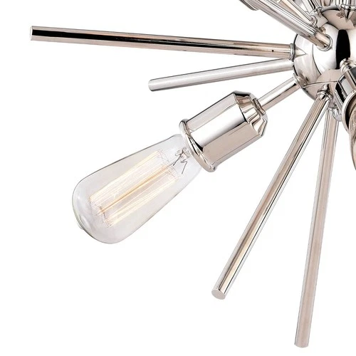 Estelle 6-Light Pendant in Mid-Century Modern and Sputnik Style 19.5 Inches Tall - Picture 2 of 12