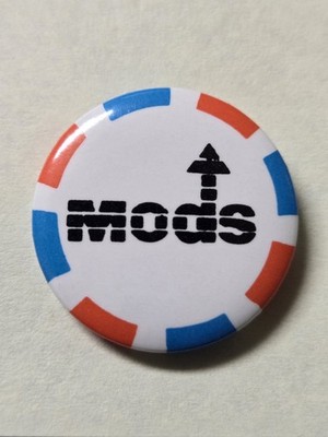 Vintage MODS Pin Button Pinback 80's small 1'' BADGE 