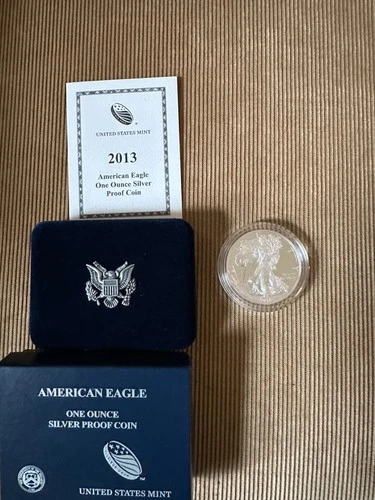 2013-W Proof $1 American Silver Eagle Coin Box GOP Certificate