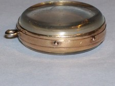 ANTIQUE 10K GOLD CLEAR MOURNING ? LOCKET HAIR VICTORIAN FOB PENDANT