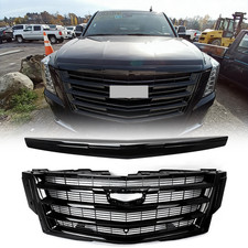Front Upper Grillehood Molding Trim Gloss Black For Cadillac Escalade 2015-2020
