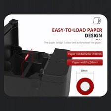 1-Receipt Printer Compact Portable USB BT High Speed Printing 58mm Thermal