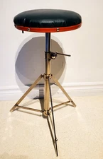 Vtg 1950's, 1960's Gretsch NICKEL DRUM THRONE/SEAT & POST Clean Walberg & Auge